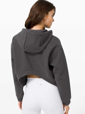 Lululemon Cool Crescent Hoodie Graphite Grey W3CVHS Terry Relaxed Cropped 12